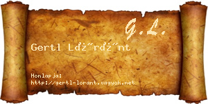 Gertl Lóránt névjegykártya